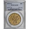 Image 1 : 1875-CC $20 AU55 PCGS.