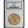 Image 1 : 1877-S $20 MS61 NGC.