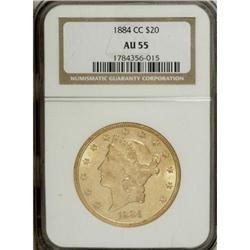 1884-CC $20 AU55 NGC.