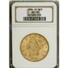 Image 1 : 1884-CC $20 AU58 NGC.