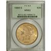 Image 1 : 1889-S $20 MS62 PCGS.