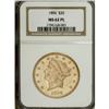 Image 1 : 1896 $20 MS62 Prooflike NGC.