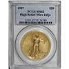 Image 3 : 1907 $20 High Relief, Wire Rim MS62 PCGS.