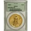 Image 3 : 1907 $20 High Relief, Wire Rim MS63 PCGS.