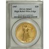 Image 3 : 1907 $20 High Relief, Wire Rim MS65 PCGS.