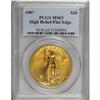 Image 3 : 1907 $20 High Relief, Flat Rim MS63 PCGS.