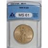 Image 1 : 1909-S $20 MS61 ANACS.