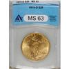Image 1 : 1910-D $20 MS63 ANACS.