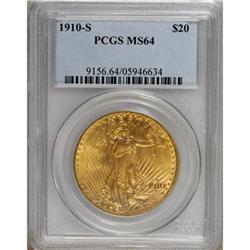 1910-S $20 MS64 PCGS.