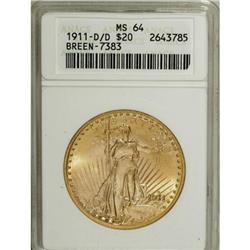 1911-D/D $20 MS64 ANACS.