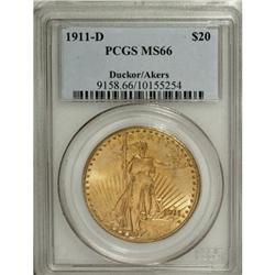 1911-D $20 MS66 PCGS.