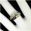 Image 5 : 14K Yellow Gold 1.21 ctw Oval Amethyst & Blue Topaz Bypass Ring w/ Round Diamond