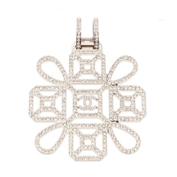 Chanel Silver CC Snowflake Earrings