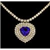 Image 2 : 14KT Yellow Gold 13.62 ctw Tanzanite and Diamond Necklace