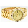 Image 3 : Rolex Mens 18K Yellow Gold Champagne Index & Ruby Quickset President Wristwatch