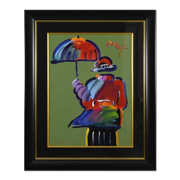 Peter Max, "Umbrella Man" Framed One-Of-A-Kind Acrylic Mixed Media (36.5" x 44.5