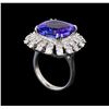 Image 4 : GIA Cert 11.86 ctw Tanzanite and Diamond Ring - 14KT White Gold