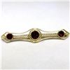 Image 1 : Antique Art Nouveau 14k Yellow Gold 2.20 ctw Old Round Garnet Filigree Bar Pin B