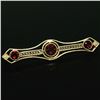 Image 2 : Antique Art Nouveau 14k Yellow Gold 2.20 ctw Old Round Garnet Filigree Bar Pin B