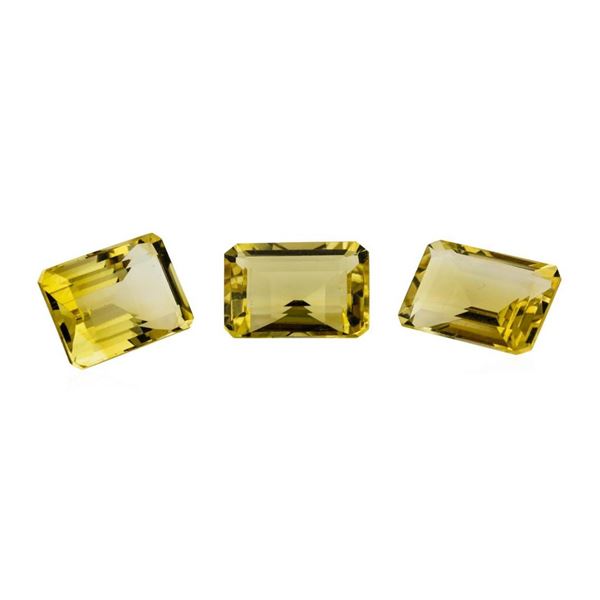 20.63 ctw.Natural Emerald Cut Citrine Quartz Parcel of Three