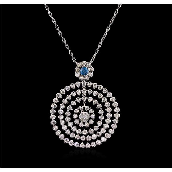 5.32 ctw Diamond Pendant With Chain - 14KT White Gold