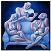 Image 1 : Yuroz, "The Light Blue Couch" Hand Signed Limited Edition Serigraph on Canvas wi