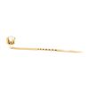 Image 2 : White Crystal Stick Pin - 10KT Yellow