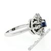 Image 8 : Vintage 14kt White Gold 0.90 ctw Round Sapphire and Diamond Flower Cluster Ring
