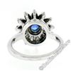 Image 9 : Vintage 14kt White Gold 0.90 ctw Round Sapphire and Diamond Flower Cluster Ring