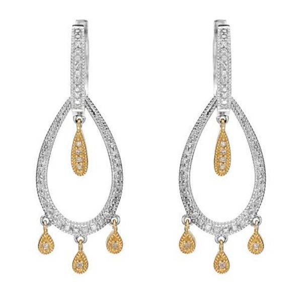 14k Two Tone Gold 0.50 ctw Diamond Earrings, (I1-I2/H)