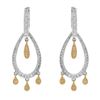 Image 1 : 14k Two Tone Gold 0.50 ctw Diamond Earrings, (I1-I2/H)
