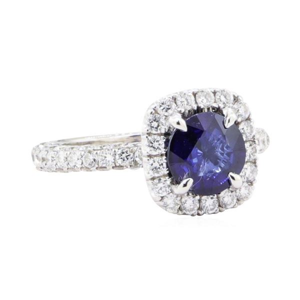 2.58 ctw Sapphire And Diamond Ring - 14KT White Gold