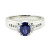Image 2 : 1.28 ctw Oval Brilliant Blue Sapphire And Diamond Ring - Platinum
