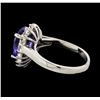 Image 3 : 3.84 ctw Tanzanite and Diamond Ring - 14KT White Gold