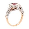 Image 4 : 2.56 ctw Square Step Rhodolite Garnet And Round Brilliant Cut Diamond Ring - 18K