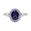 Image 1 : 1.54 ctw Tanzanite and Diamond Ring - Platinum
