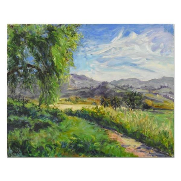 Charles Knecht, "Path to the Palms" Original Oil Painting on Canvas, Hand Signed