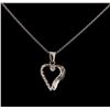 Image 1 : 0.08 ctw Diamond Pendant With Chain - 14KT White Gold