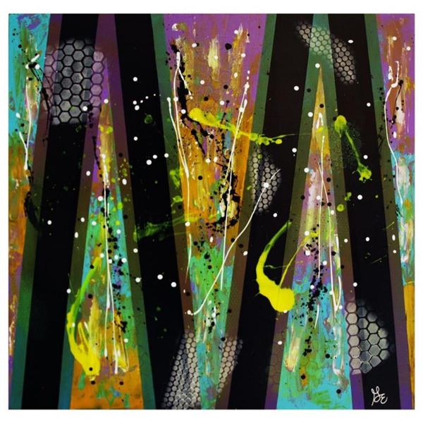 George Marlowe, "M" Original Acrylic Painting on Gallery Wrapped Canvas, Hand Si