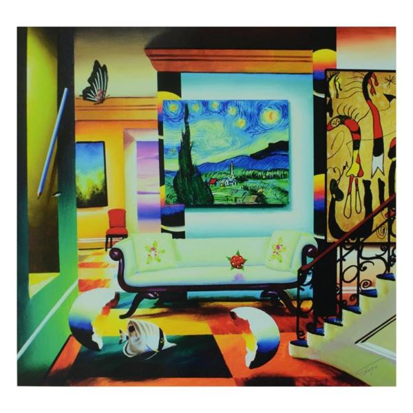 Ferjo, "Salon Of Van Gogh" Limited Edition on Canvas, Numbered and Signed with L