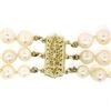 Image 5 : Three Strand Baroque Pearl 14" Choker Necklace w/ 14K Yellow Gold Filigree Clasp