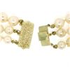 Image 6 : Three Strand Baroque Pearl 14" Choker Necklace w/ 14K Yellow Gold Filigree Clasp