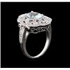 Image 4 : 1.92 ctw Aquamarine and Diamond Ring - 14KT White Gold