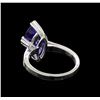 Image 3 : 14KT White Gold 5.20 ctw Tanzanite and Diamond Ring
