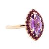 Image 1 : 1.40 ctw Amethyst and Ruby Ring - 14KT Rose Gold