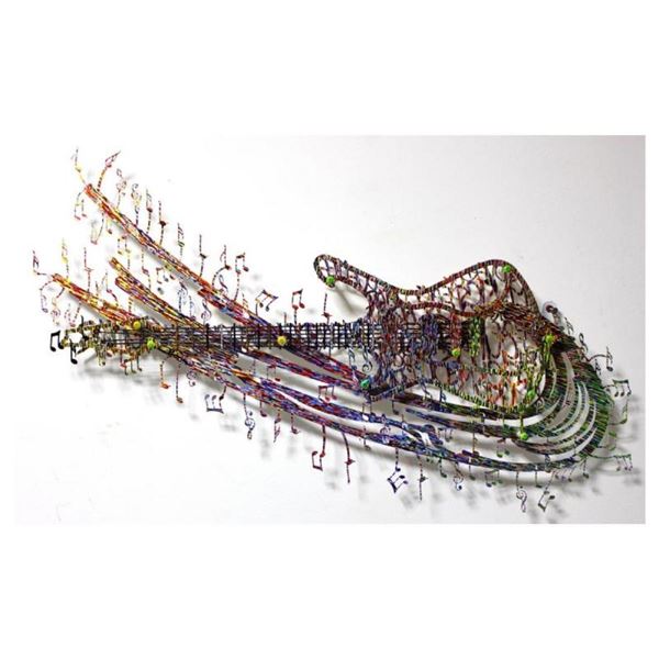 Patricia Govezensky, "Rock 'N' Roll" Original Painting on Cutout Steel with Lett