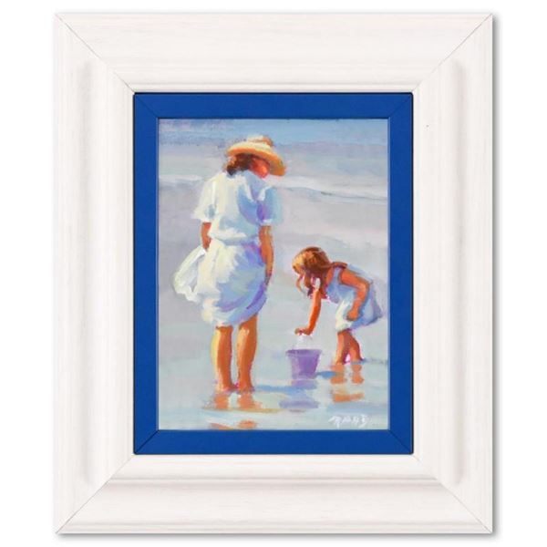 Lucelle Raad, "Mama and Me" Framed Original Acrylic Painting on Board, Hand Sign