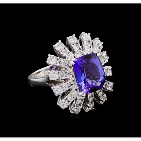 14KT White Gold 4.46 ctw Tanzanite and Diamond Ring