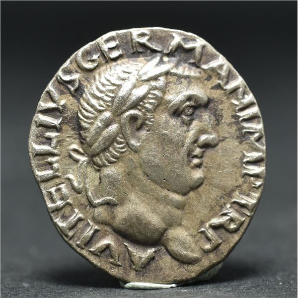 69 AD roman empire vitellius denarius silver coin