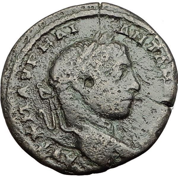 218/222 AD roman empire elagabalus marcianopolis ancient bronze coin